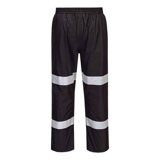 Portwest F443 Iona Enhanced Lightweight Packable Trousers in Black - back view