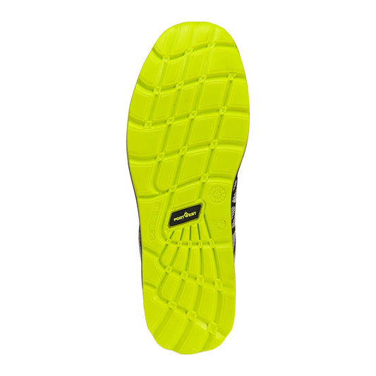 Portwest FC08 Compositelite Eco Runner S1P in Black/Yellow - back view