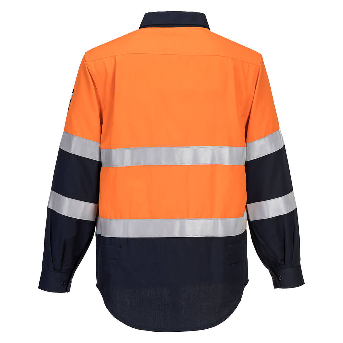 Portwest FR04 Portflame FR Class D/N Shirt in Orange/Navy - back view
