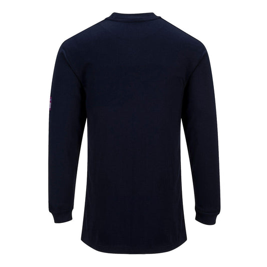 Portwest FR11 Modaflame Knit Anti-Static FR Long Sleeve T-Shirt in Navy - back view