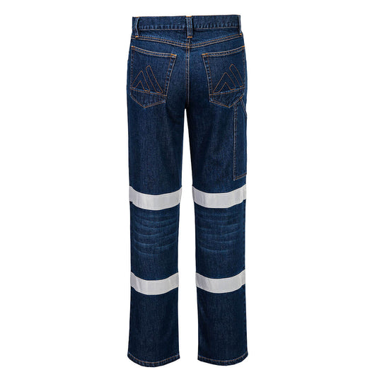 Portwest FR423 Bizflame Denim Flex FR Jean with Tape in Indigo - back view