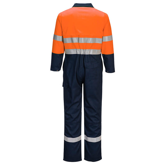 Portwest FR506 Portflame FR Coverall in Orange/Navy - back view