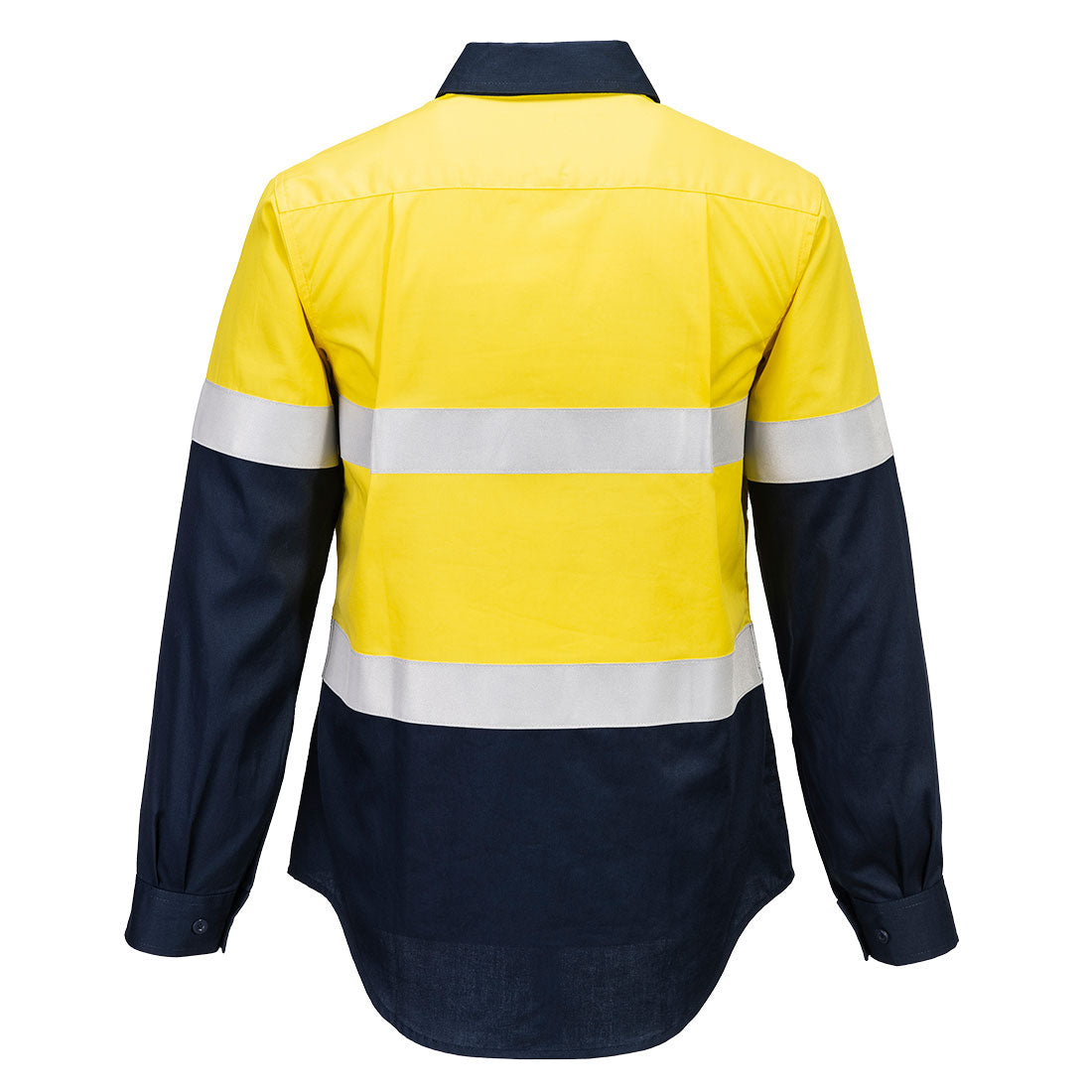 Portwest FR725 Bizflame FR Women's Shirt in Yellow/Navy - back view