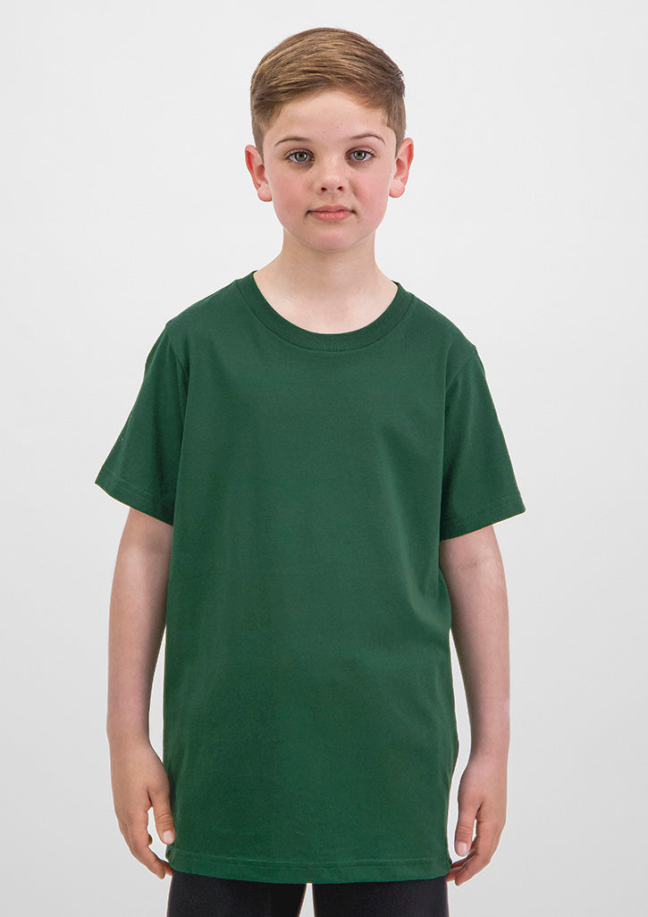 Basis Kids Short Sleeve Tee - X1001K in Forest - model