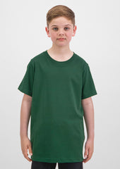 Basis Kids Short Sleeve Tee - X1001K in Forest - model