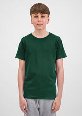 Basis Youth Short Sleeve Tee - X1001Y in Forest - model