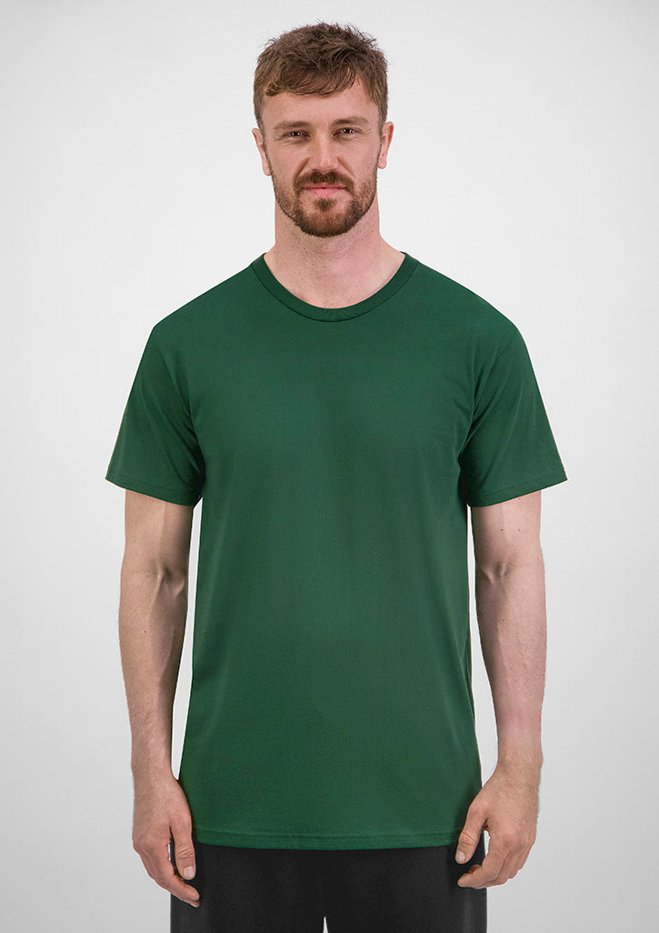 Basis Mens Short Sleeve Tee - X1001M in Forest - model