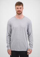 Basis Mens Long Sleeve Tee - X1002M in Grey Marle - model