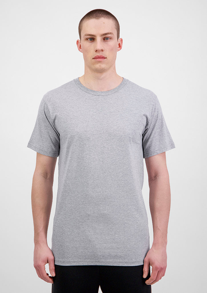 Basis Mens Short Sleeve Tee - X1001M in Grey Marle - model