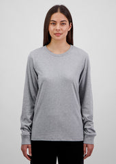 Basis Womens Long Sleeve Tee - X1002W in Grey Marle - model