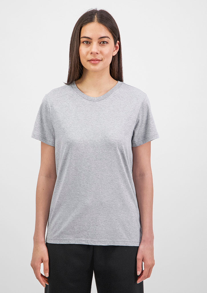 Basis Womens Short Sleeve Tee - X1001W in Grey Marle - model