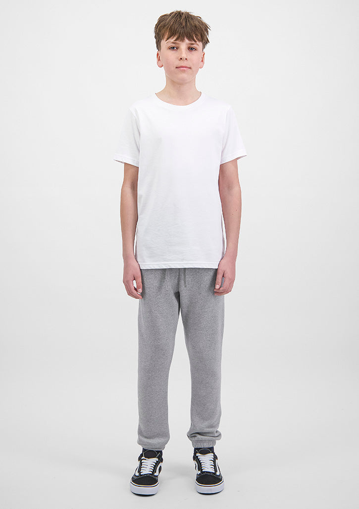 Basis Youth Track Pant - X1004Y in Grey Marle - model