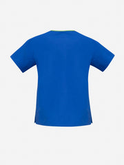 Inaura H10722 Classic Womens Contrast Scrub Top in Royal/Lime - back view