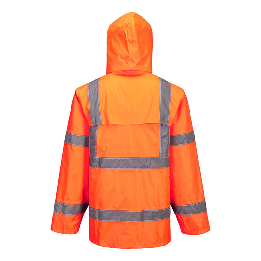 Portwest H440 Hi-Vis Rain Jacket in Orange - back view