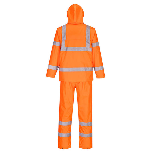 Portwest H448 Hi-Vis Rainsuit in Orange - back view