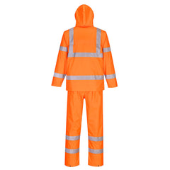 Portwest H448 Hi-Vis Rainsuit in Orange - back view