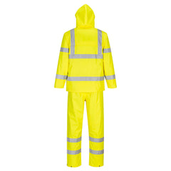 Portwest H448 Hi-Vis Rainsuit in Yellow - back view