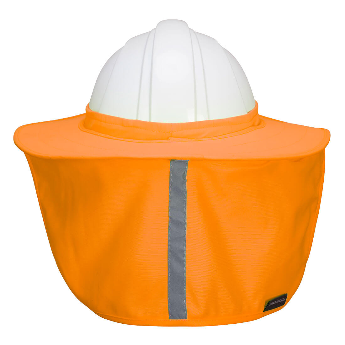 Portwest HA21 Hi-Vis Hard Hat Brim with Neck Shade in Orange - back view