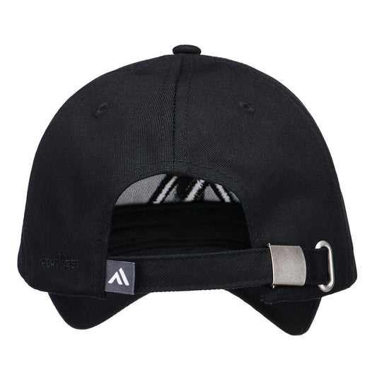 Portwest HA31 Portwest Logo Cap in Black - back view