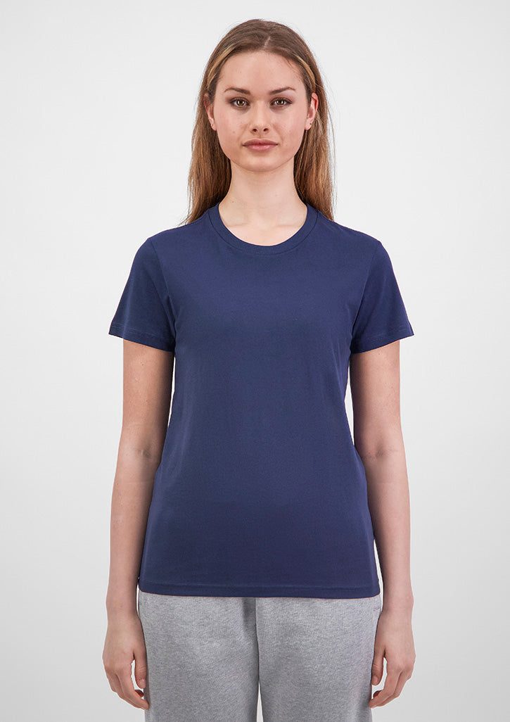 Basis Womens Short Sleeve Tee - X1001W in Ink - model