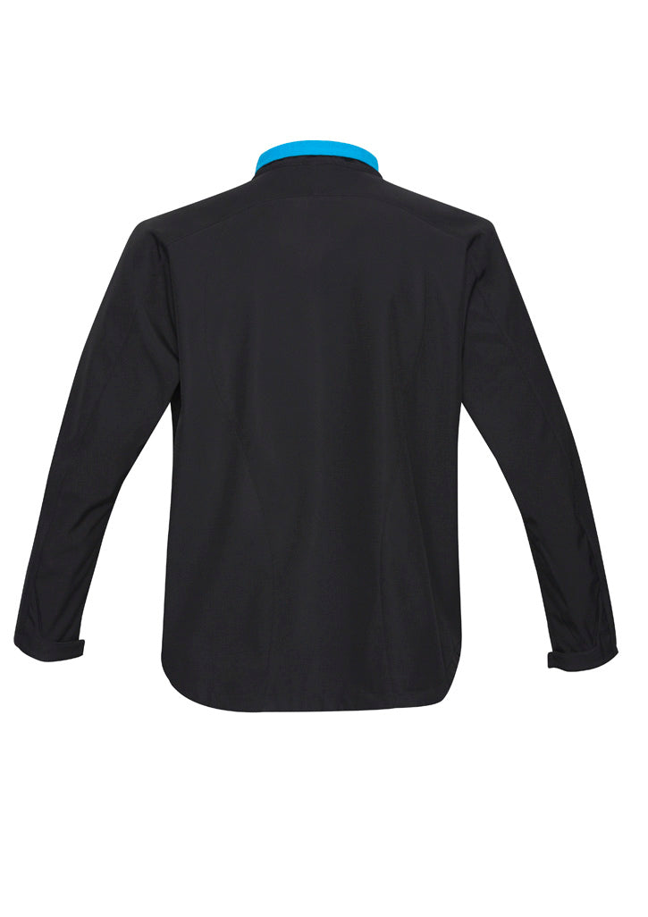 Biz Collection J307K Geneva Kids Jacket in Black/Cyan - back view