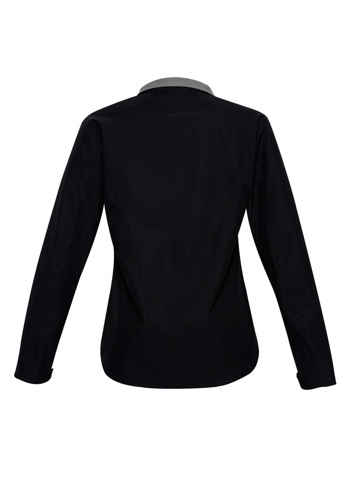 Biz Collection J307L Geneva Womens Jacket in Black/Graphite - back view