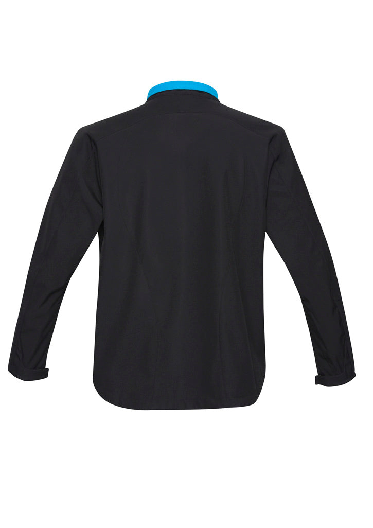 Biz Collection J307M Geneva Mens Jacket in Black/Cyan - back view