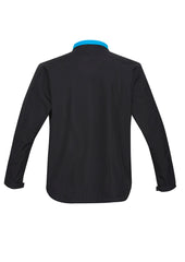 Biz Collection J307M Geneva Mens Jacket in Black/Cyan - back view