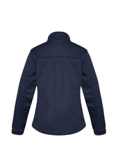 Biz Collection J3825 Softshell Womens Jacket in Navy - back view