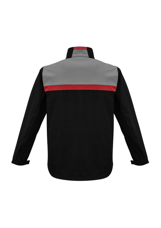 Biz Collection J510M Charger Unisex Jacket in Black/Red/Grey - back view