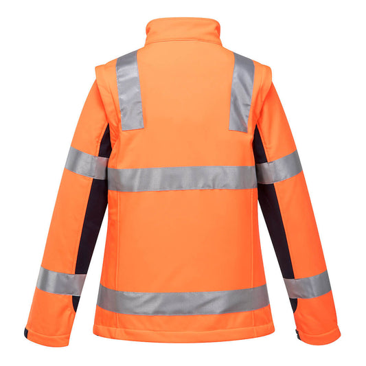 Portwest K7003 Huski Kimberley Hi-Vis 2-in-1 Contrast Softshell 3L in Orange - back view