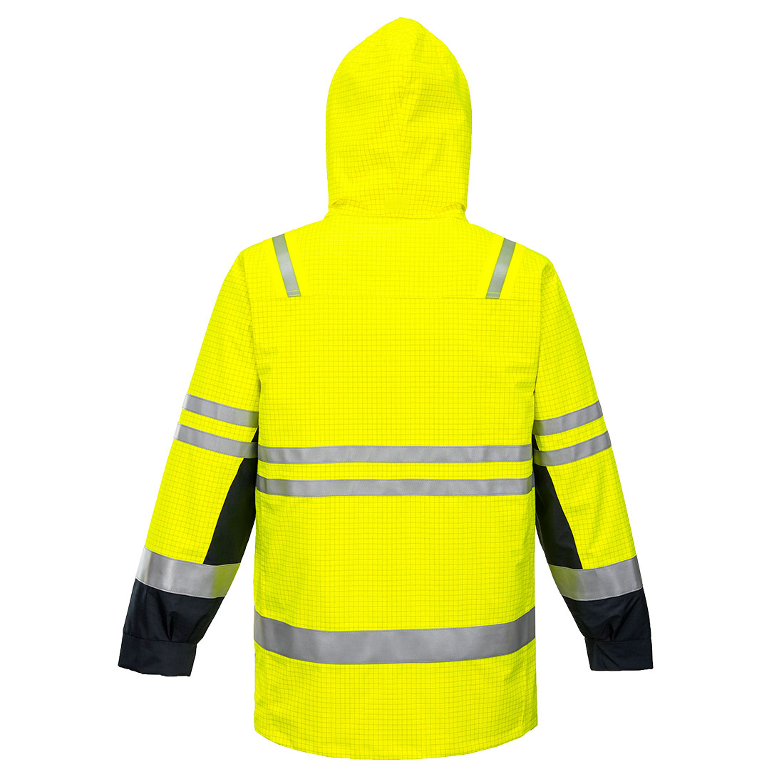 Portwest K8000 Huski FR Class D/N Fire Jacket in Yellow/Navy - back view