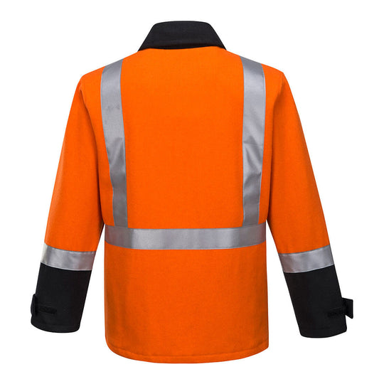 Portwest K8018 Huski FR Bluey Jacket in Orange/Black - back view