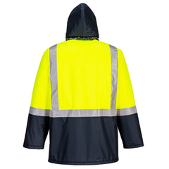 Portwest K8044 Huski Hi-Vis Contrast Freezer Jacket in Yellow/Navy - back view