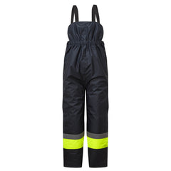 Portwest K8046 Huski Hi-Vis Contrast Freezer Bib and Brace in Yellow/Navy - back view