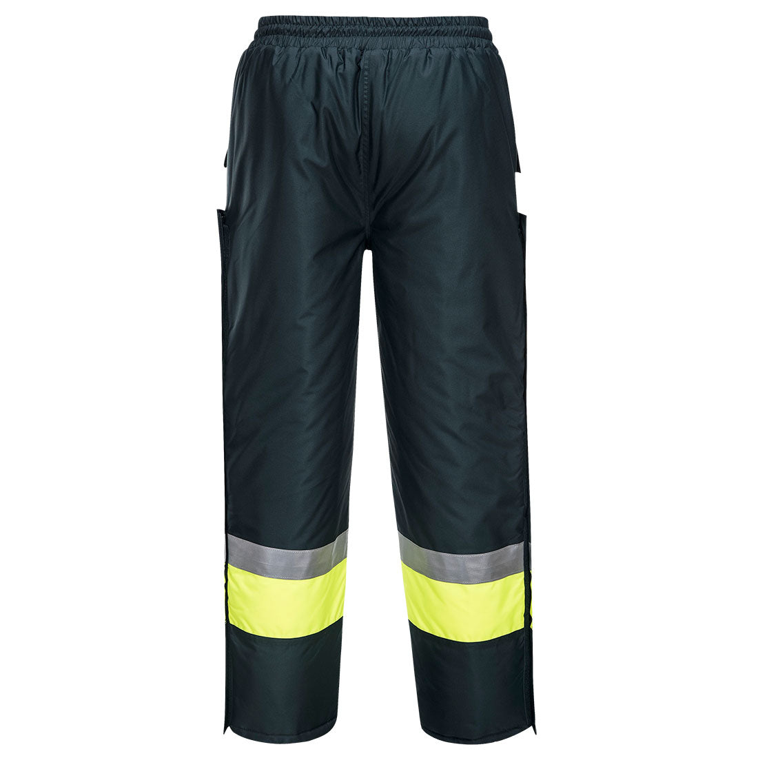 Portwest K8047 Huski Hi-Vis Contrast Freezer Pants in Forest/Yellow - back view