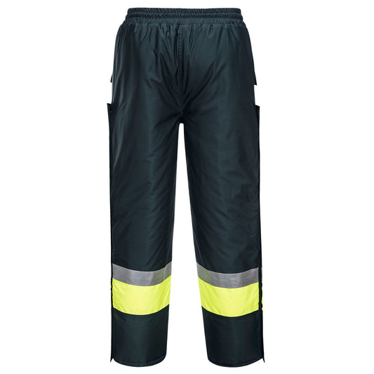 Portwest K8047 Huski Hi-Vis Contrast Freezer Pants in Forest/Yellow - back view
