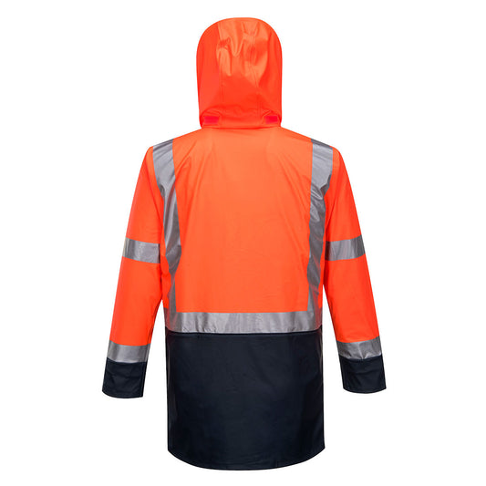 Portwest K8104 Huski Farmers Hi-Vis Contrast Jacket in Orange/Navy - back view