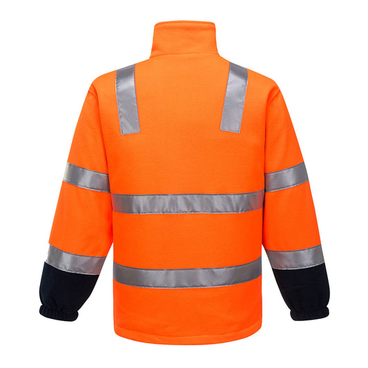 Portwest K8158 Huski Convoy Hi-Vis Contrast Polar Fleece in Orange/Navy - back view