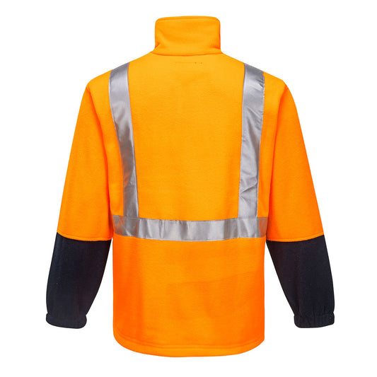 Portwest K8162 Huski Utility Hi-Vis Contrast 1/4 Zip Polar Fleece in Orange/Navy - back view