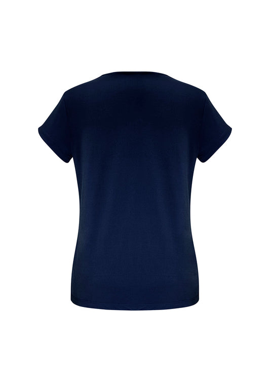 Biz Collection K819LS Lana Womens Short Sleeve Top in Ink - back view
