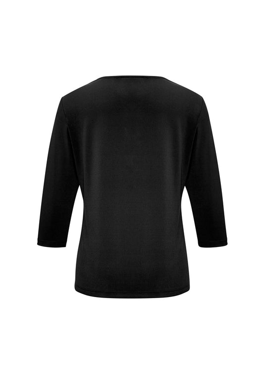 Biz Collection K819LT Lana Womens 3/4 Sleeve Top in Black - back view