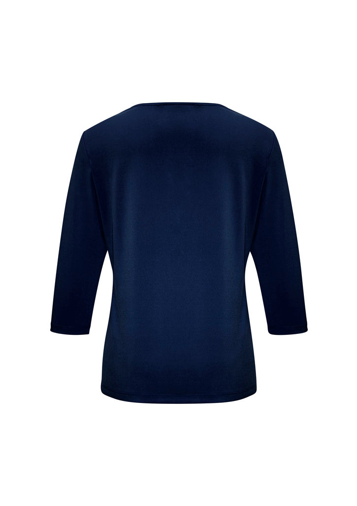 Biz Collection K819LT Lana Womens 3/4 Sleeve Top in Ink - back view