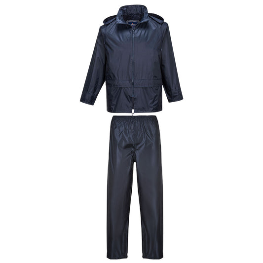 Portwest L440 Essentials Rainsuit (2 Piece Suit) in Navy - back view