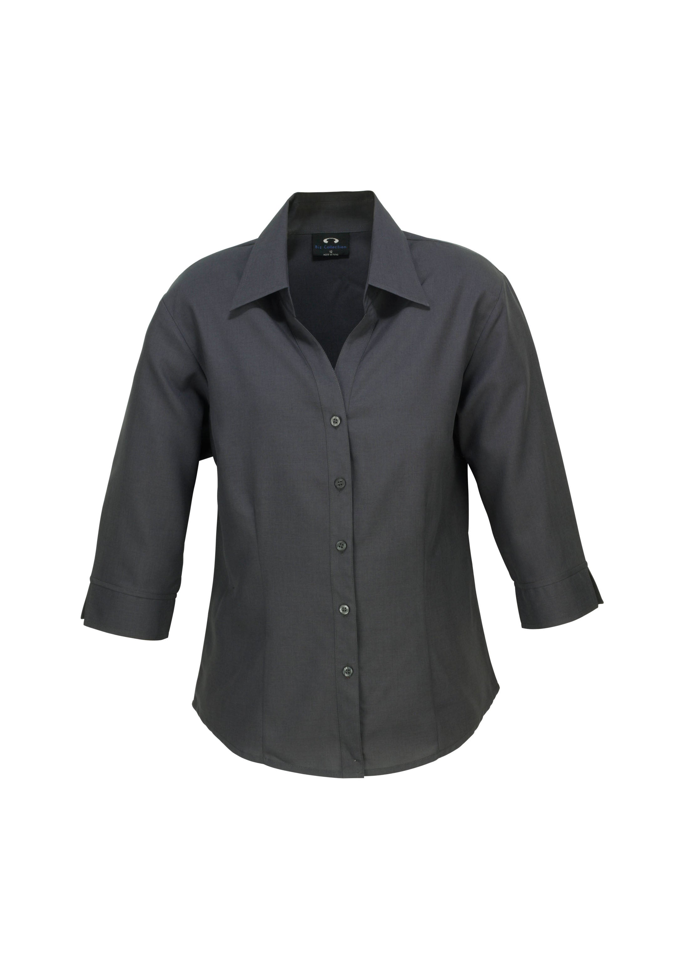 Biz Collection LB3600 Oasis Womens 3/4 Sleeve Shirt in Charcoal