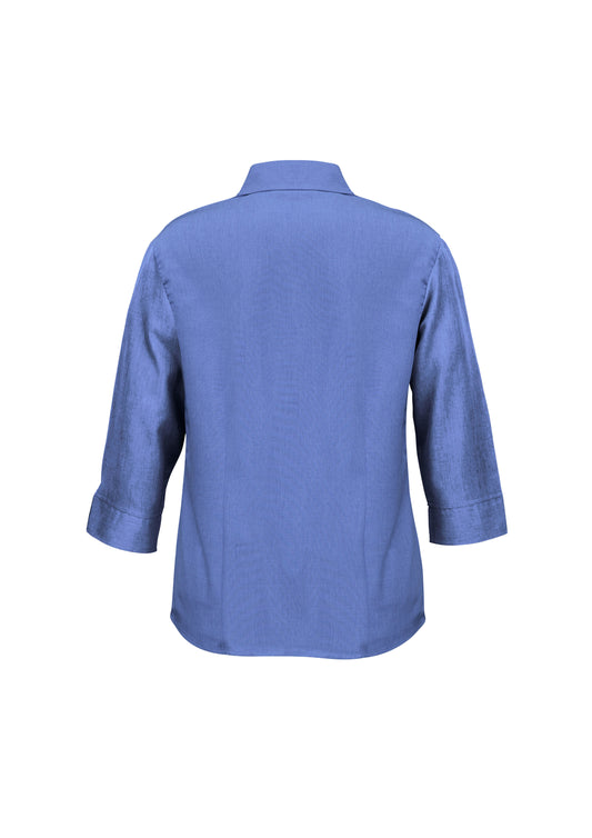 Biz Collection LB3600 Oasis Womens 3/4 Sleeve Shirt in Mid Blue - back view