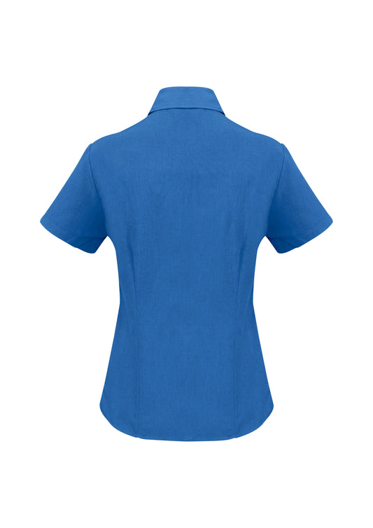 Biz Collection LB3601 Oasis Womens Short Sleeve Shirt in Electric Blue - back view