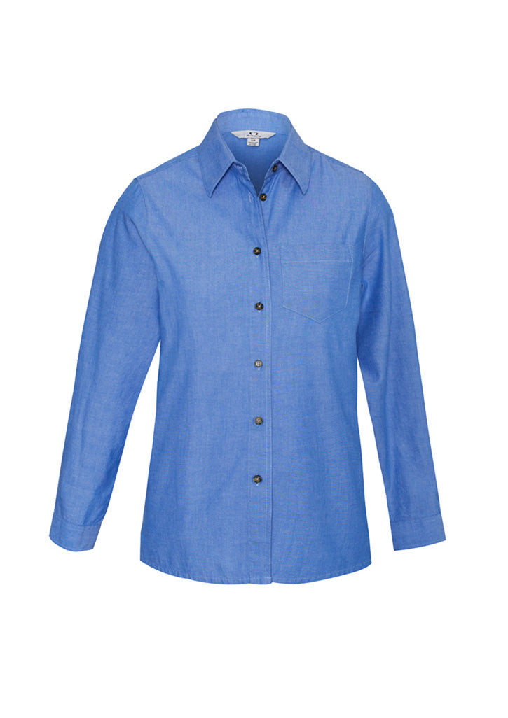 Womens Chambray Long Sleeve Shirt - LB6201 - biz-collection-0