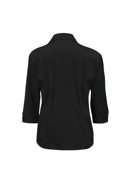 Biz Collection LB7300 Metro Womens 3/4 Sleeve Shirt in Black - back view