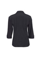 Biz Collection LB7300 Metro Womens 3/4 Sleeve Shirt in Charcoal - back view